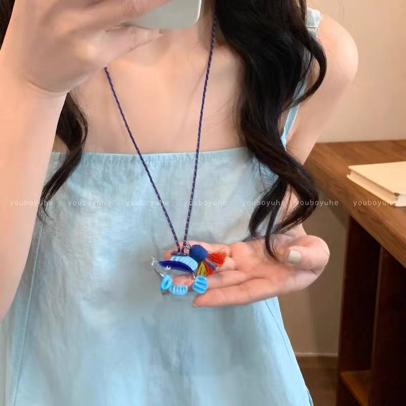 ドーパミンカラービーズ猫ペンダントネックレスシンプルでファッショナブルな個性絶妙で甘い多用途子供のような楽しいネックレス女性用|undefined