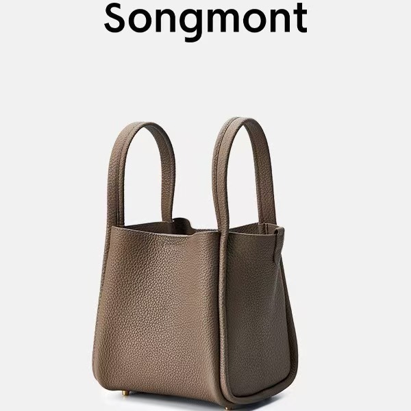 Songmont 山下裕松 中型野菜かごシリーズ 第一層牛革 新ロックバックル 大容量ポータブルバケットバッグ|undefined