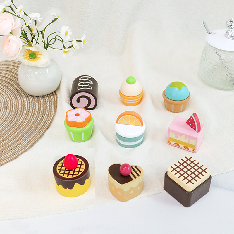 Juego de picnic interactivo entre padres e hijos de simulación de casa de madera para niños, juego de postres, pastel de donas, decoración de bocadillos de cocina