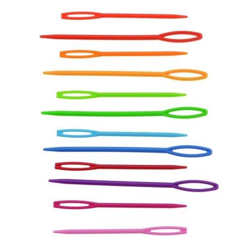 Cross-border ABS plastic hand sewing needles, knitting aids, plastic big eye sweater needles, manufacturer wholesale plastic needles