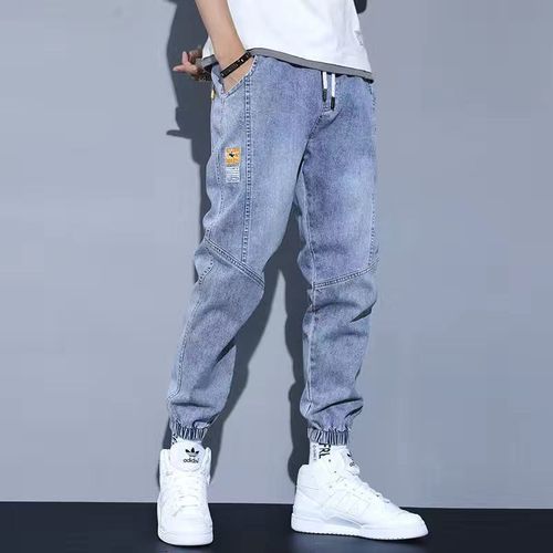 Autumn and Winter Men's Straight Leg Jeans, Loose Streetwear Brand, Slouchy Ankle Workwear Casual Long Pants for Men, Korean Style
