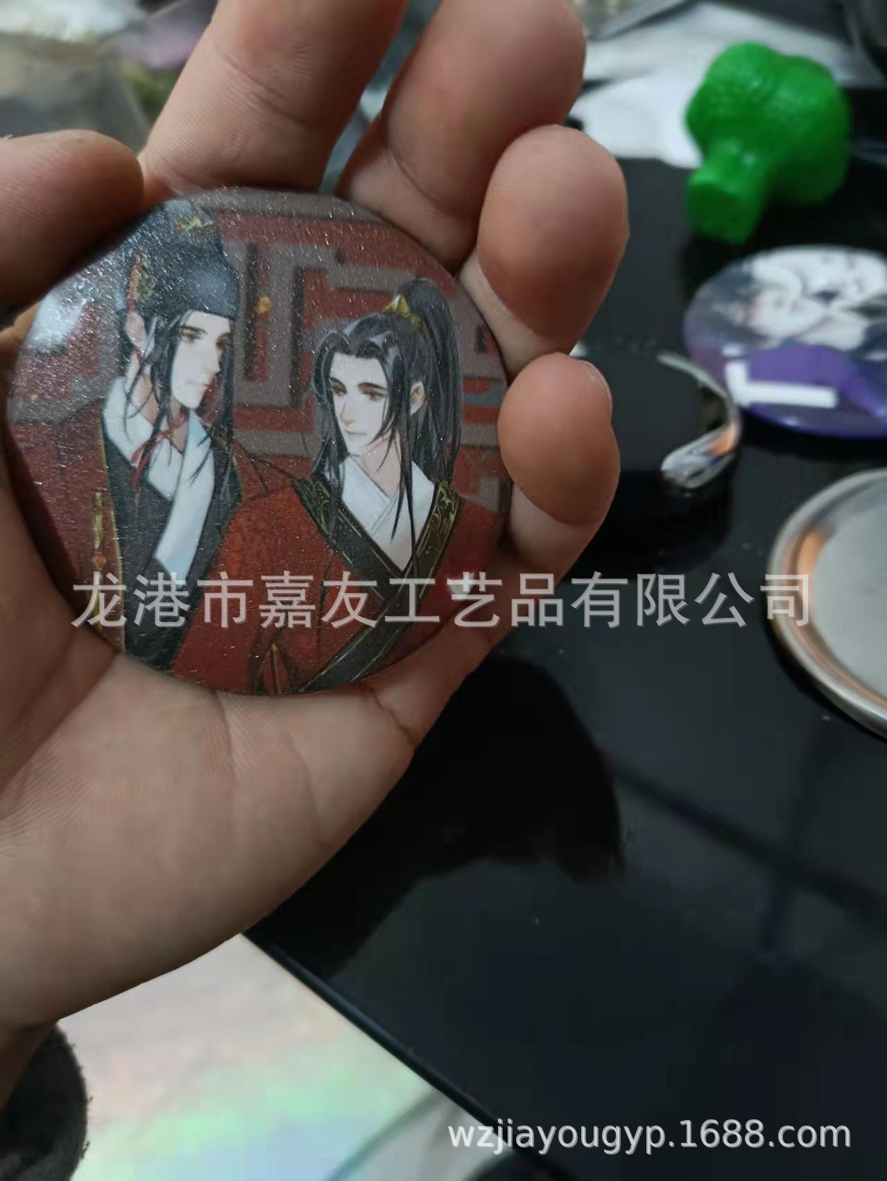 Custom full star badge super fine flask powder laser breast chapter
