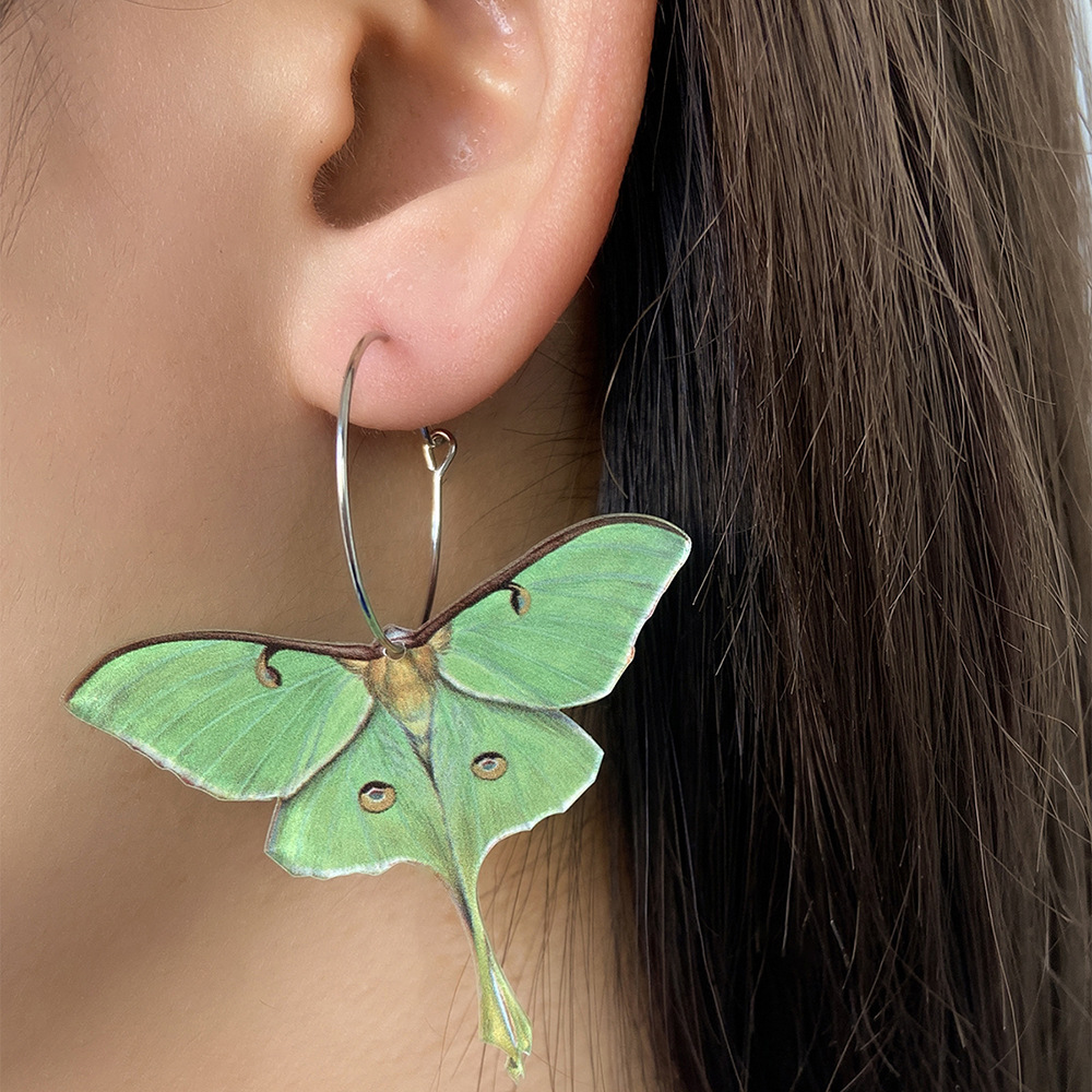 Fashionable acrylic green earrings