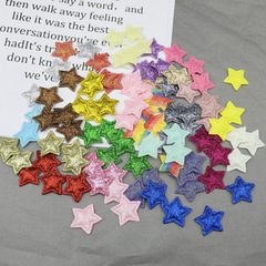 2.5cm閃粉星星壓花 DIY髮飾頭飾服裝布藝輔料配件 飾品材料五角星