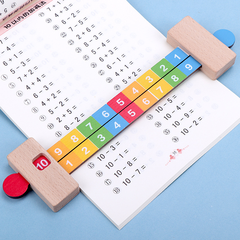 Estudiantes de primer grado herramientas de aprendizaje niños aprendiendo juguetes de educación temprana jardín de infantes matemáticas suma y resta regla de descomposición digital regla deslizante