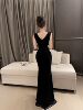 Sexy dress design with a high waisted slit long skirt