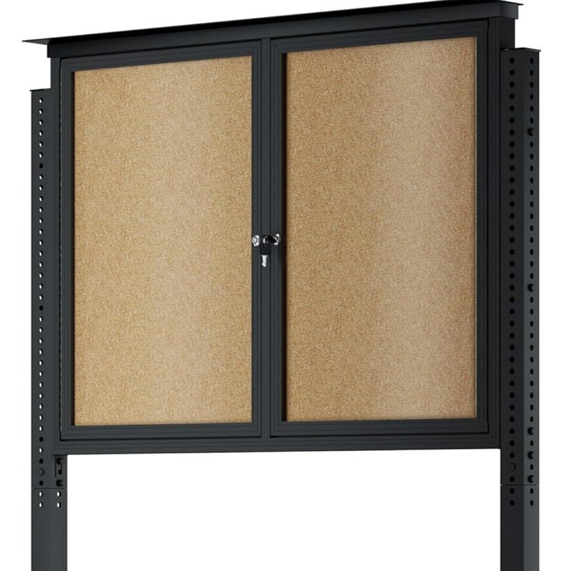 支架室外带锁公告栏扎钉板橱窗告示板铝合金边框学校欧美款式亚马