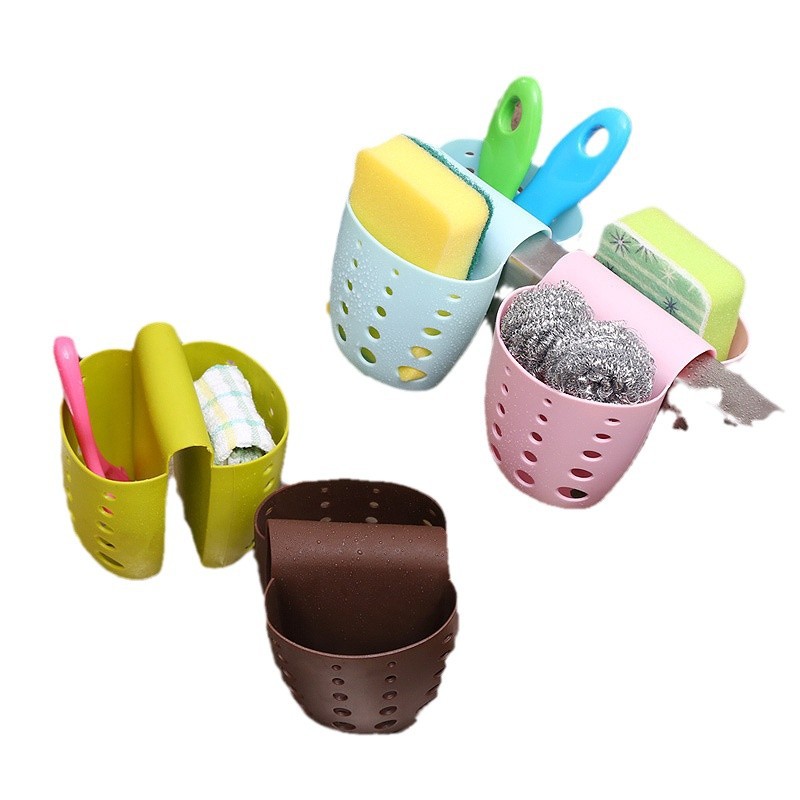 Suministros de cocina fregadero de almacenamiento de esponja drenaje bolsa colgante sillín de doble uso sundries drenaje cesta de almacenamiento rack