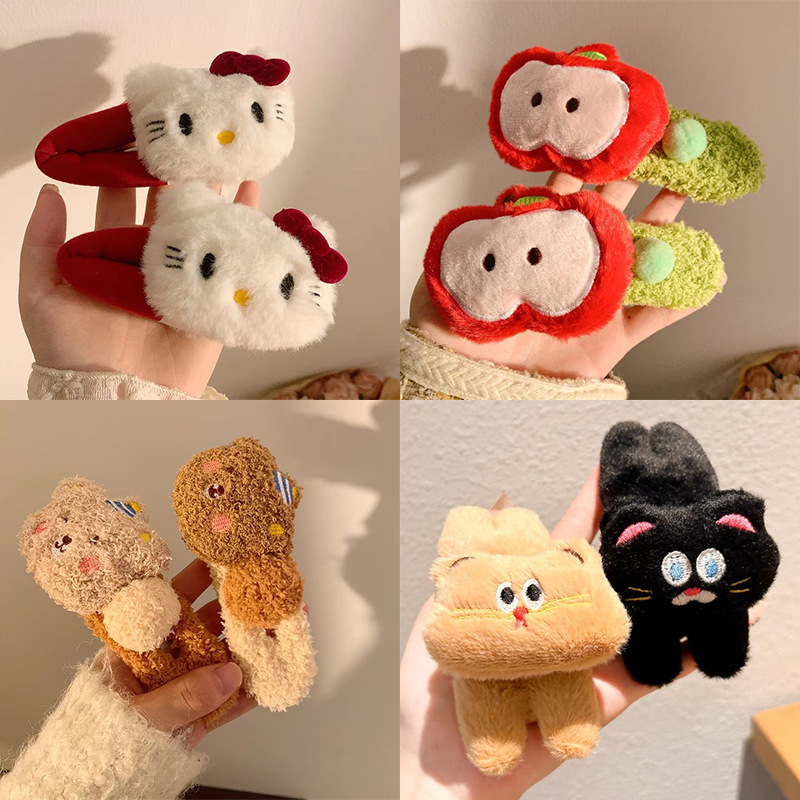 Plush Red Apple Hairpin for Women, Large Duckbill Hairpin for the Back of the Head, Hairpin, Bangs Clip, Cute Hair Accessories Wholesale