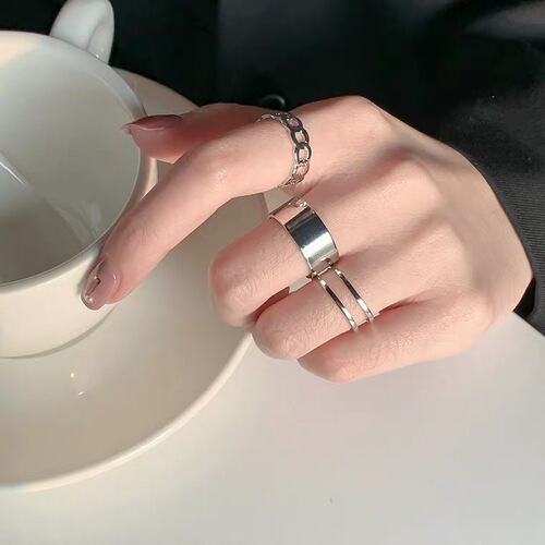 Women's Hip-Hop Style Korean Open Adjustable Finger Joint Ring with Cold and Unconventional Ins Ring