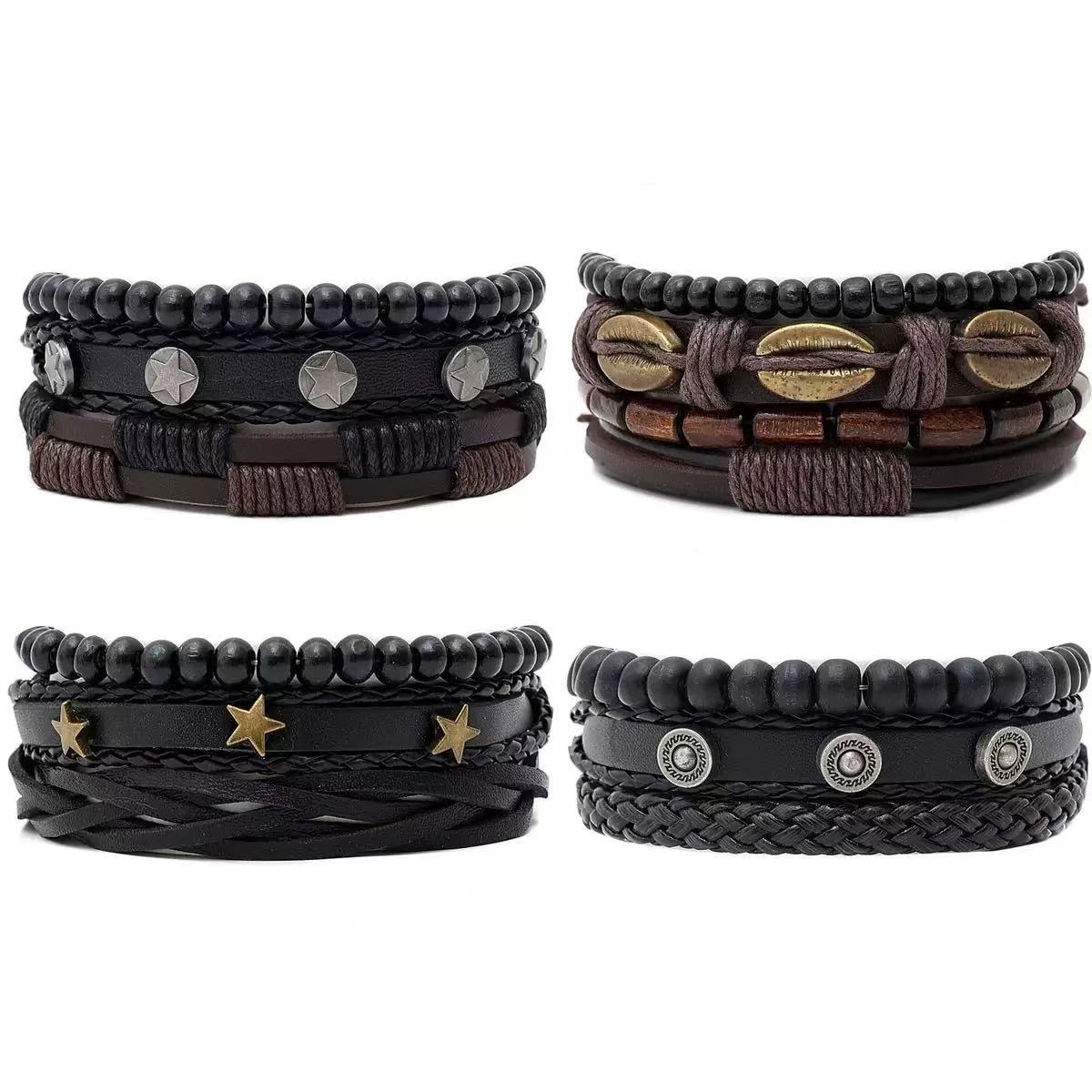 New Men's Frosted Stone Beaded DIY Bracelet Cross-Border Jewelry Set Hand-Woven Bracelet Wholesale Europe and America