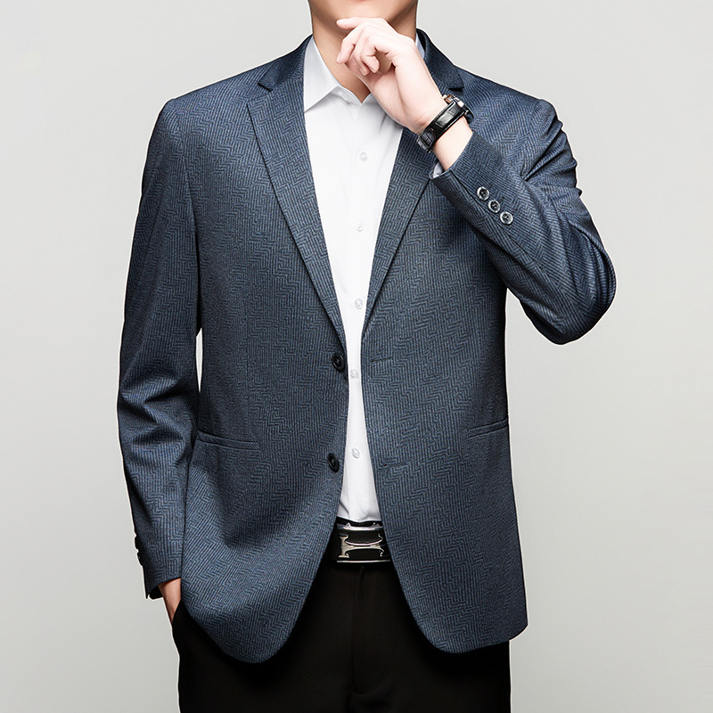 Brand Casual Suit Men's 2025 Spring Thin Wool Casual Top Formal Business Classy Suit Jacket Men