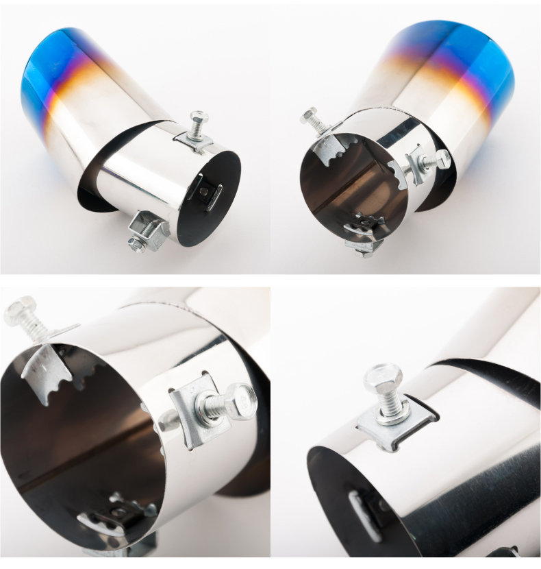 Car Exhaust Modification Universal Stainless Steel Muffler Tailpipe Cover Decoration Single/Double Exhaust Pipe Universal Tailpipe Direct Sale