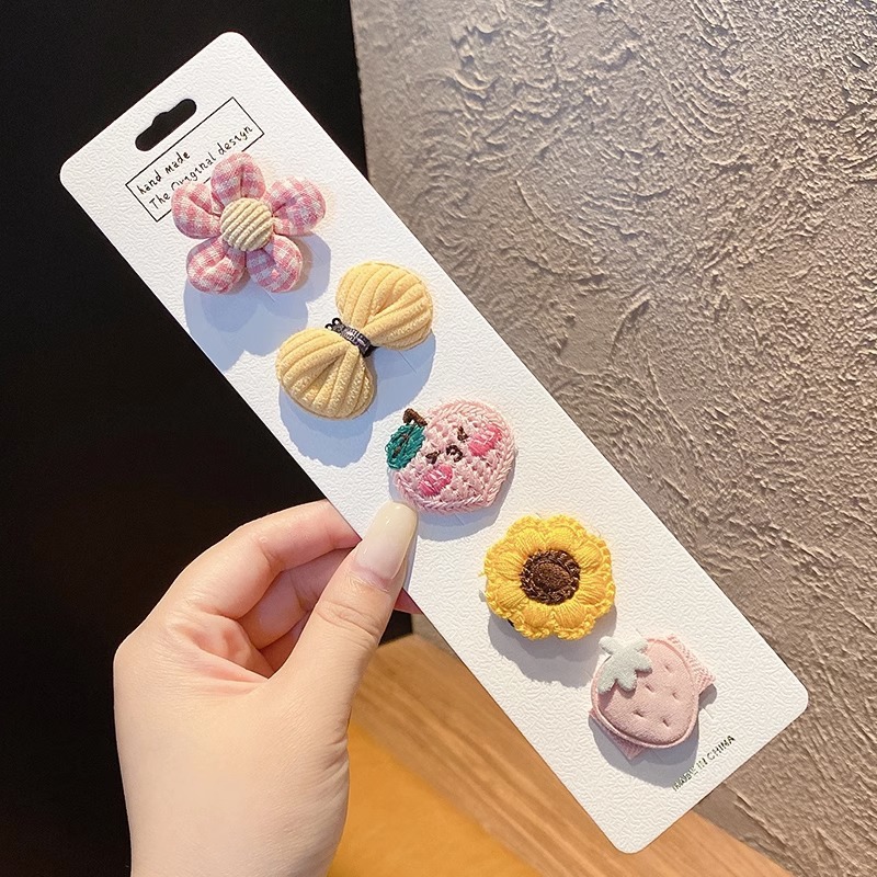 Horquilla de seguridad infantil para niños lindo súper lindo no duele el pelo del bebé clip de sudor niña bebé horquilla de tela completa