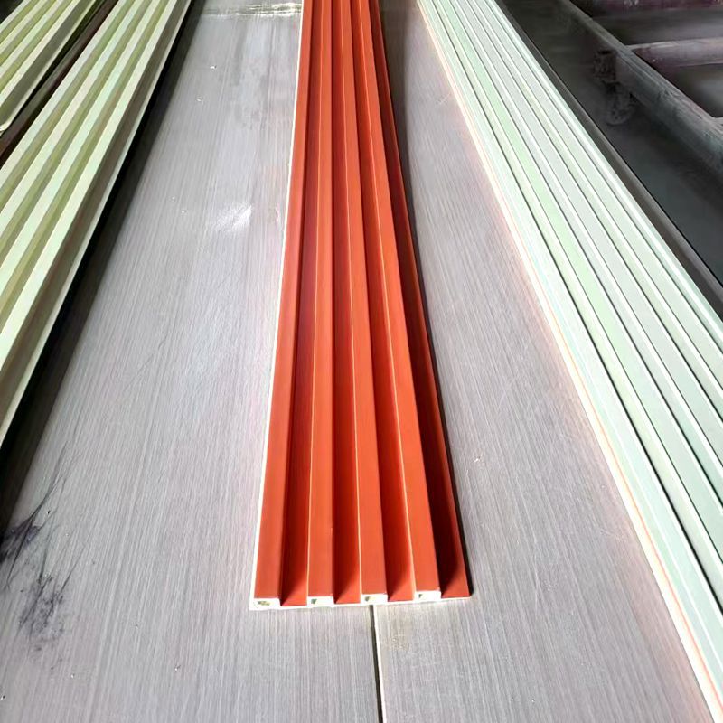 150实心格栅竹木纤维肤感隐形门搭配木饰面造型格栅墙板WPC格栅板