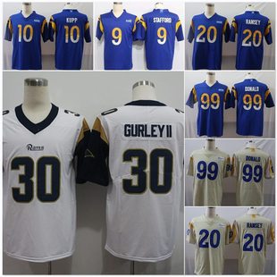 Rams Retro Embroidered Football Jersey Jersey Jersey Legendary Second Generation Fans Elite Edition 9#16#20 Training Dress T-shirt
