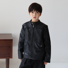 男童皮衣春秋装外套夹克2025儿童外衣中大童皮夹克上衣批发潮流