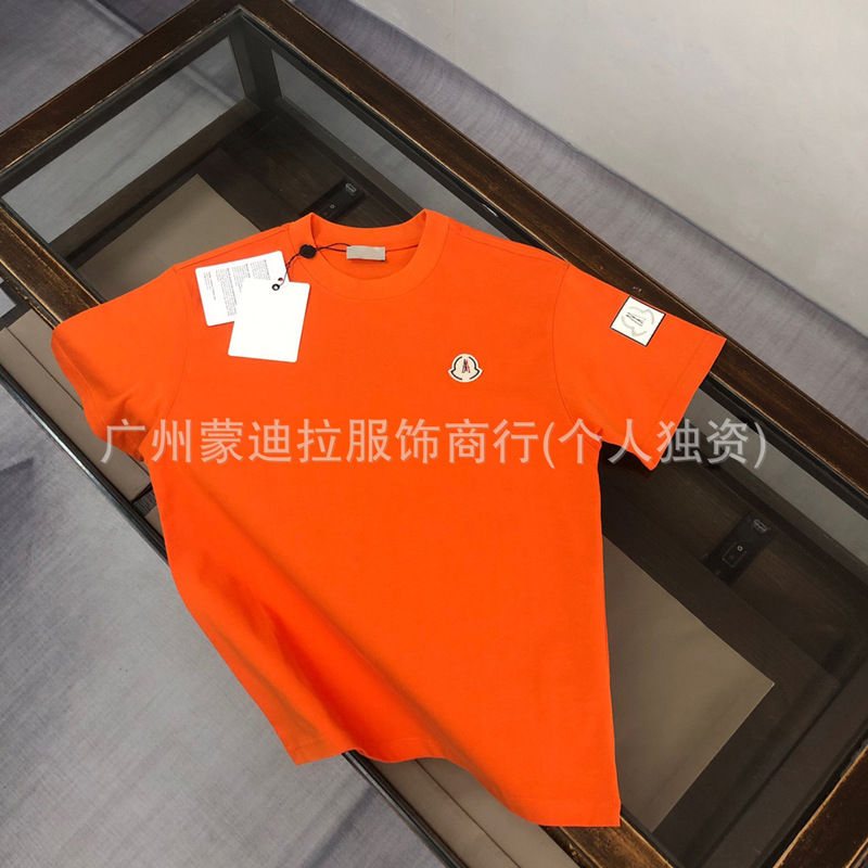 New Summer Original Standard Mengkoumiao Short-Sleeved T-Shirt Men's Pure Cotton Casual Embroidered Round Neck Heavyweight Men's T-Shirt Couple Style