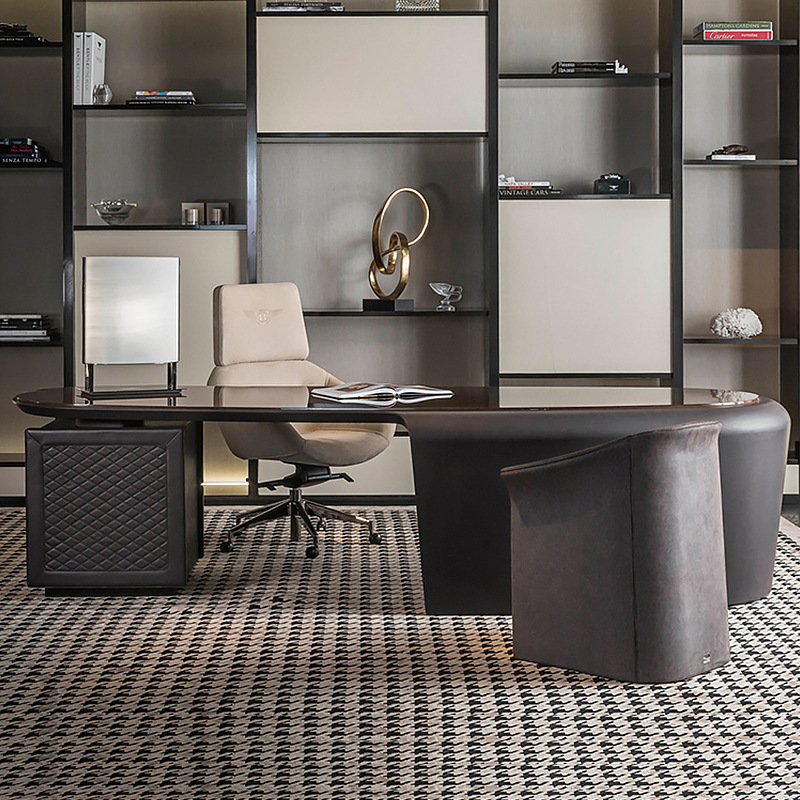 Huanou Post-Modern Accessible Luxury Corner Desk Italian Luxury Fashion Boss Desk Desk Chair Bookcase Combination Huanou Post-Modern Accessible Luxury Corner Desk Italian Luxury Fashion Boss Desk Desk Chair Bookcase Combination