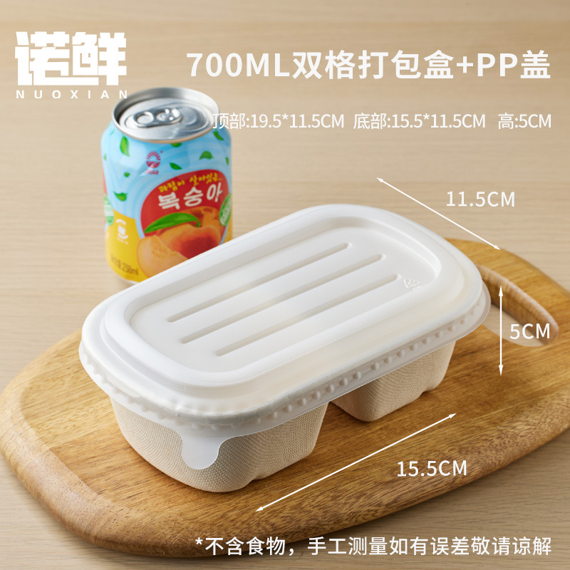 Caja de embalaje de frutas, caja de comidas desechable, viaje de primavera, picnic, camping, comida ligera, arroz cortado, doble división al aire libre