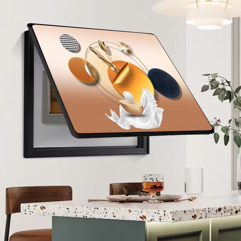 Caja de medidor, pintura decorativa, oclusión, caja de interruptor sin agujeros, caja de distribución, sala de estar, comedor, pintura de porcelana de cristal, simplicidad moderna, lujo ligero