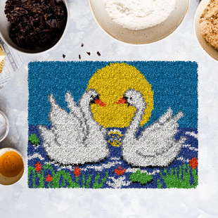 Handmade diy bird long seat mat door mat wool embroidery section embroidery carpet embroidery mat color printing material package Amazon