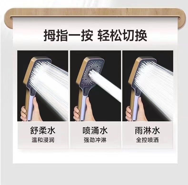 Intelligent all-copper constant-temperature shower head set, home digital display bathroom rain booster gun, grey shower head undefined