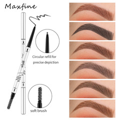 Cross-border makeup MAXFINE double-ended ultra-fine eyebrow pencil set wholesale waterproof hard core waterproof no smudge no logo