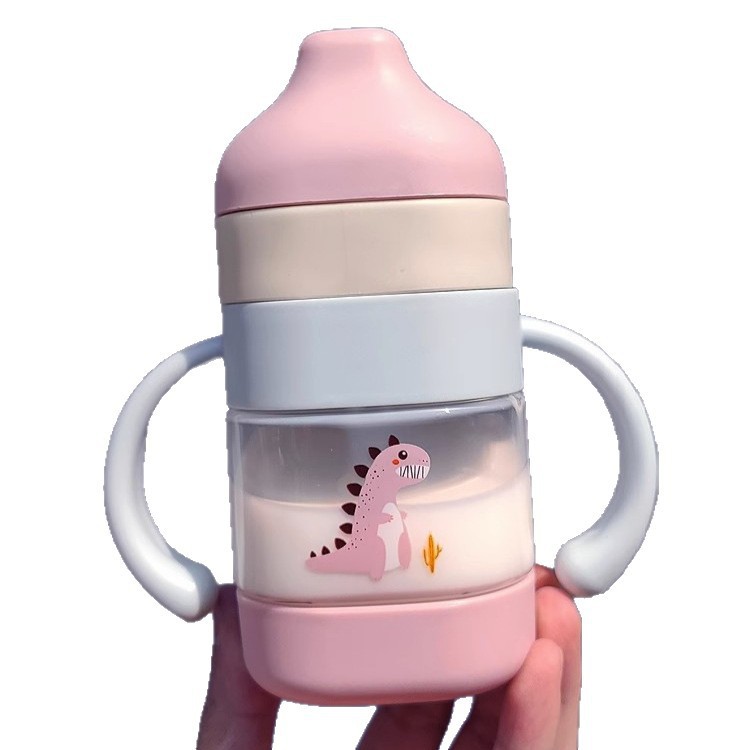 Zhaolong tazas de bebida de aprendizaje tazas de boca de pato 6 meses para evitar asfixia tazas de botellas de paja de plástico HDPC tazas anti-asfixia diseño