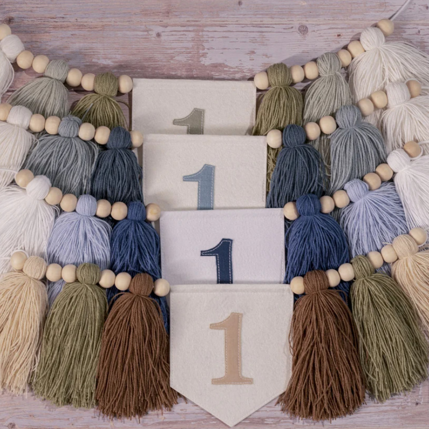 Personalizado 1 cumpleaños bancarta silla alta hilo rosilla guirlandas 1 fiesta decoración bandera accesorios de cumpleaños