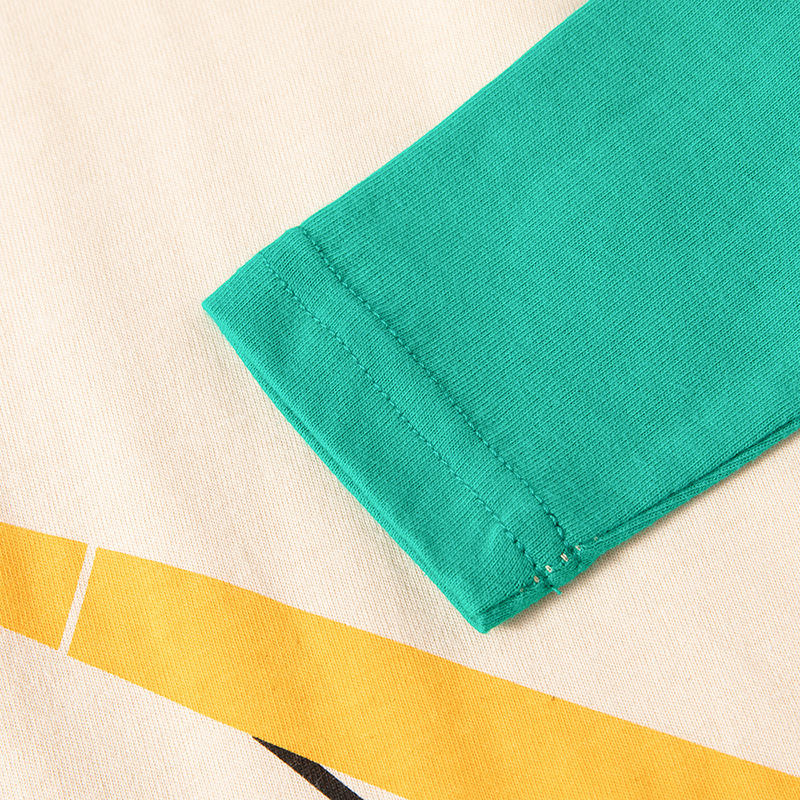 Muestras personalizadas de be top camiseta de manga larga para niños nuevos dibujos animados de otoño para niños y medianos con color para ropa infantil