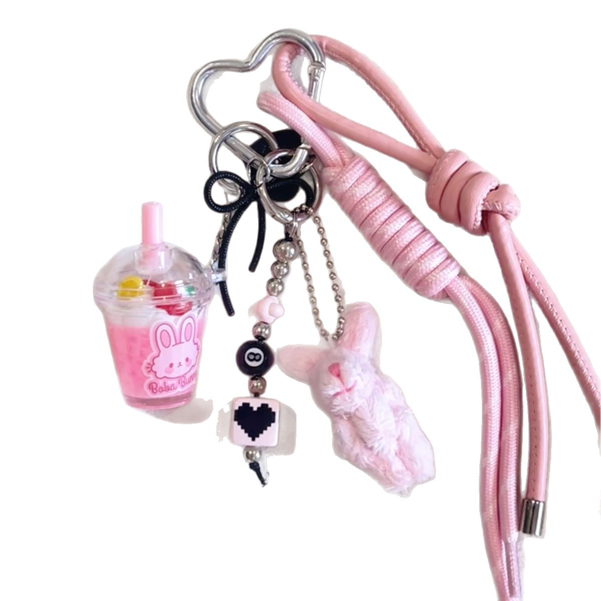 Transfronterizos de lana rosa cables de teléfono móvil lindos llaveros de leche taza de té pericardium colgante