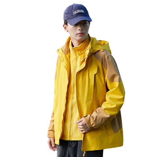 Jackets for men and women, three-in-one detachable two-piece set for couples, plus velvet and thickened trendy brand mountaineering clothing, outdoor