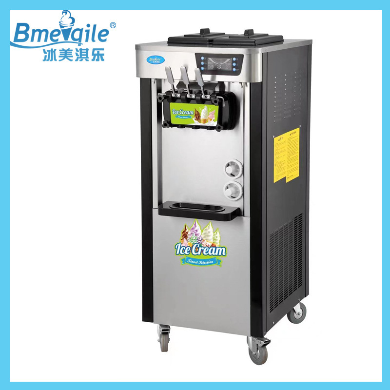 Bingmeiqile Vertical Black Column Three-head Soft Ice Cream Machine Ice Cream Machine Fruit Sweet Tube Milk Tea Shop Making Bingmeiqile Vertical Black Column Three-head Soft Ice Cream Machine Ice Cream Machine Fruit Sweet Tube Milk Tea Shop Making