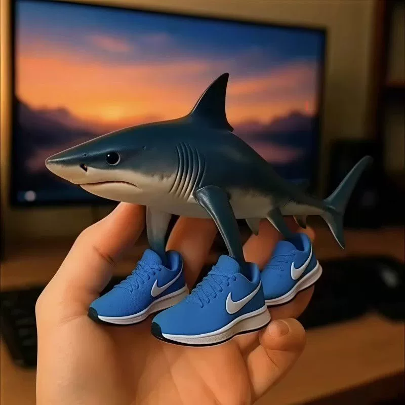 Tungtungsahur и Tralalo, деревянная палочка, человек-акула, популярная итальянская креативная фигурка Tung Spoof