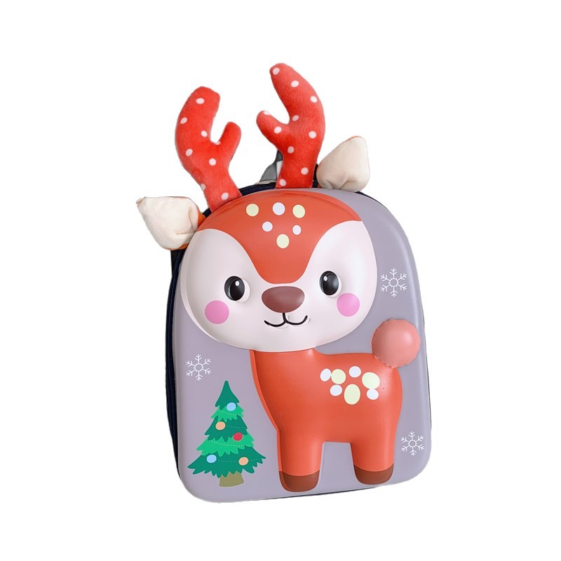 2026 nueva mochila infantil jardín de infantes bebé PVC-mochila de cáscara dura lindo ciervo mochila para niños y niñas