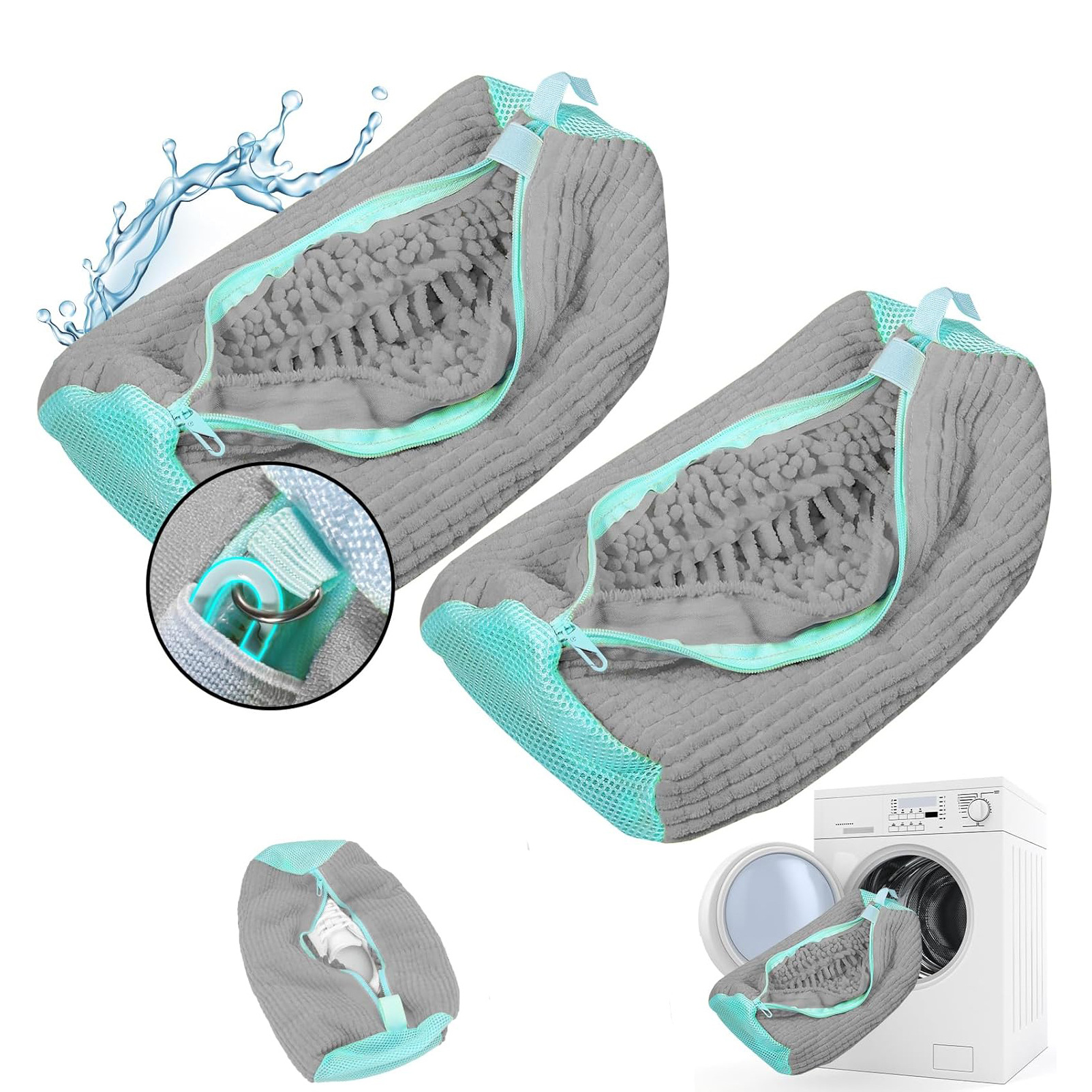 Amazon's New Lazy Man's Tool, Shoe Washing Bag, Machine Washable Special Care Bag with Lockable Zipper, Thickened Shoe Washing Cover