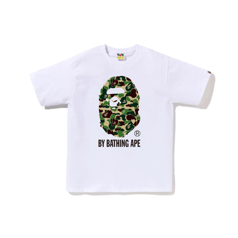 日系潮牌bape半袖寝猿迷彩猿人頭プリント夏tシャツカップルカジュアルスポーツ半袖ショートT|undefined