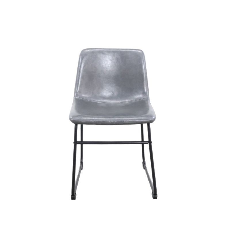 Silla de Comedor para Restaurante con Respaldo de Cuero y Metal