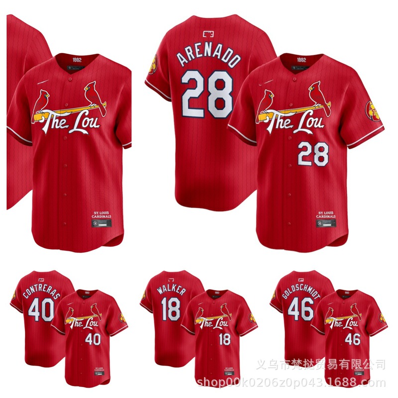 Mlb Cardinals Arenado # 28Goldschmidt # 46/18 24-Year City Edition Embroidered Baseball Uniform Mlb Cardinals Arenado # 28Goldschmidt # 46/18 24-Year City Edition Embroidered Baseball Uniform