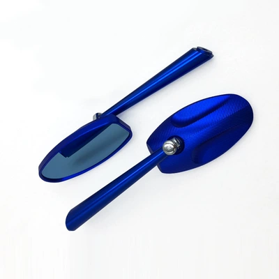 oval rearview mirror scooter – Motorcycle rearview mirror - blue