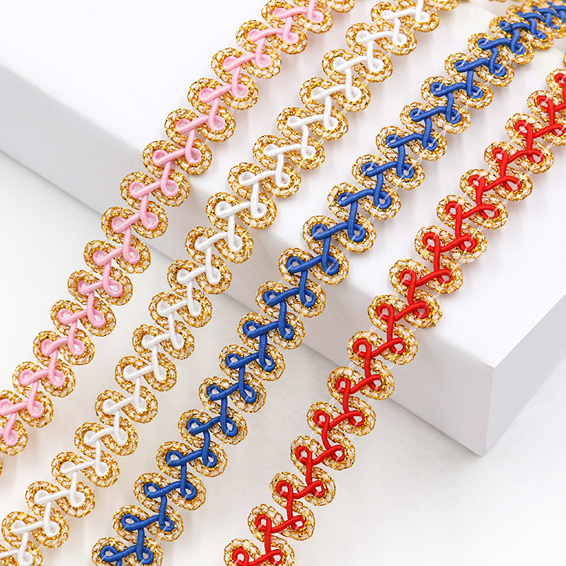 10 color small fragrant style gold and silver silk centipede lace belt clothing decoration herringbone belt curtain jewelry luggage accessories