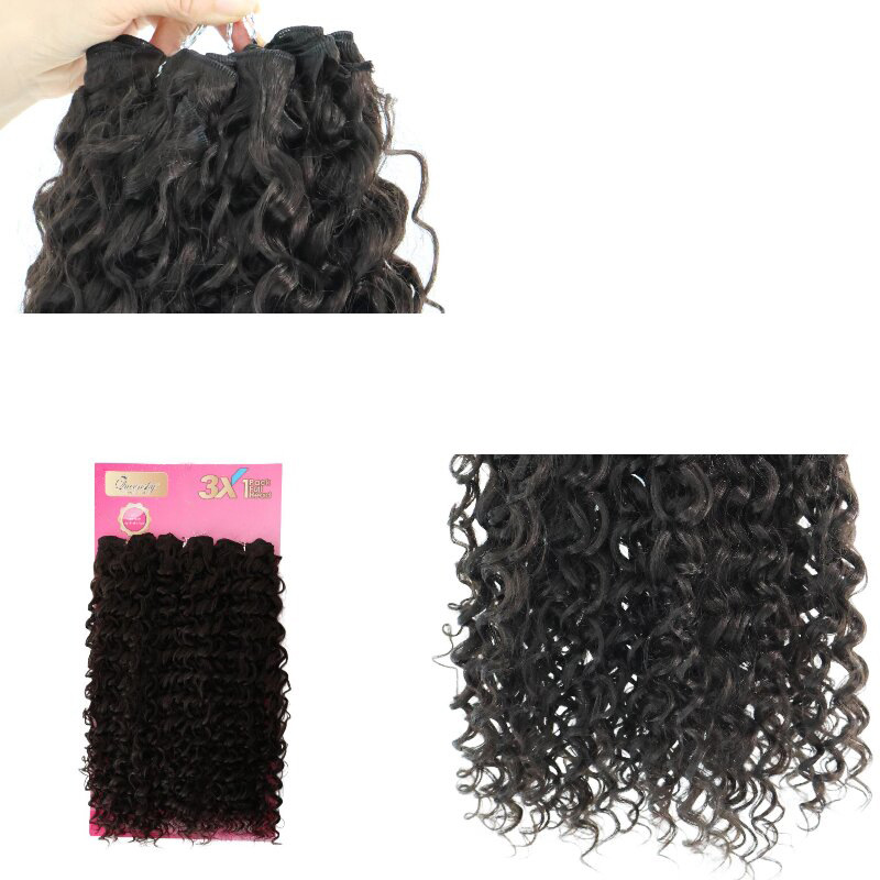 Comercio exterior venta caliente de fibra química pequeña cortina de cabello de tres piezas conjunto de espejo en Europa, América y África explosión de peluca cortina de cabello precio de fábrica venta directa