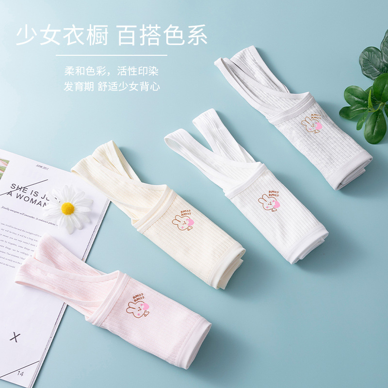 Ropa interior de Niña estudiante de secundaria período de desarrollo juvenil Anti-exposición cómodo chaleco inalámbrico verano Delgado sujetador