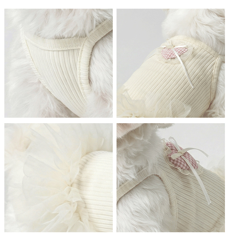 Robe d'été pour chien et chat en dentelle anti-poils_voghion.com