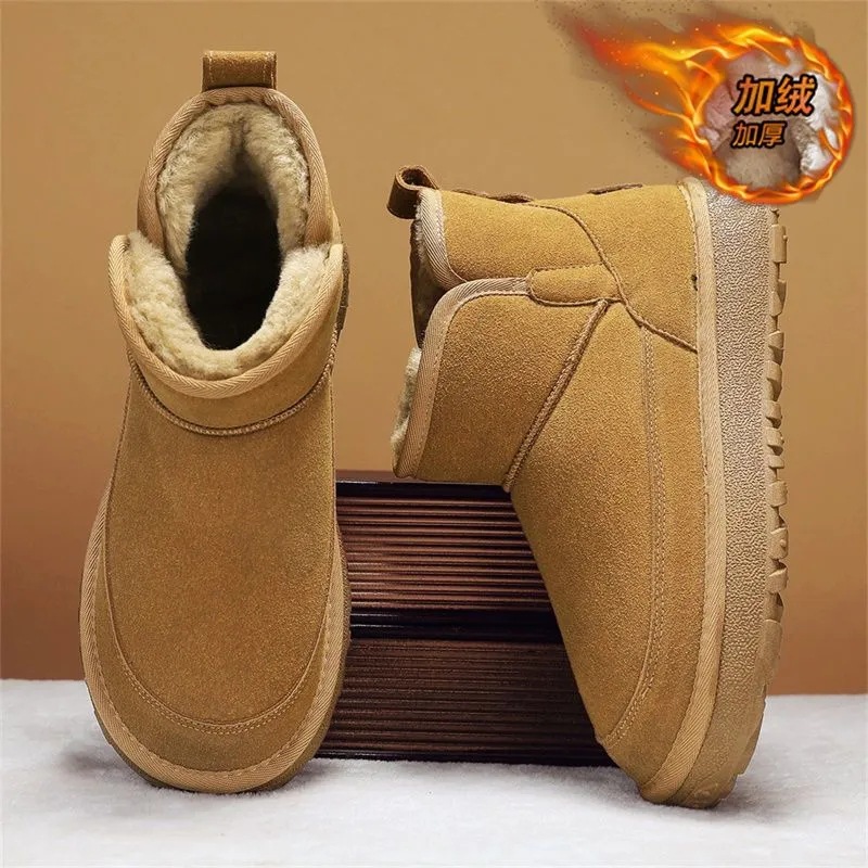 2025 hombre de invierno de nuevo botas de nieve casuales retro versátiles gruesas calentadas botas de algodón de hombre botas noreste