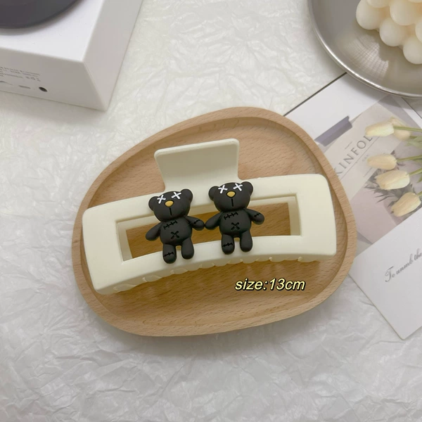 Frosted White Square Double Bear-13cm