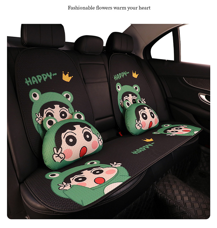 Cute Cartoon Crayon Shin New Car Seat Cushion Four Seasons Universal Cyber Popular Half Bag Seat Cover Women's Seat Cushion Winter Seat Cover