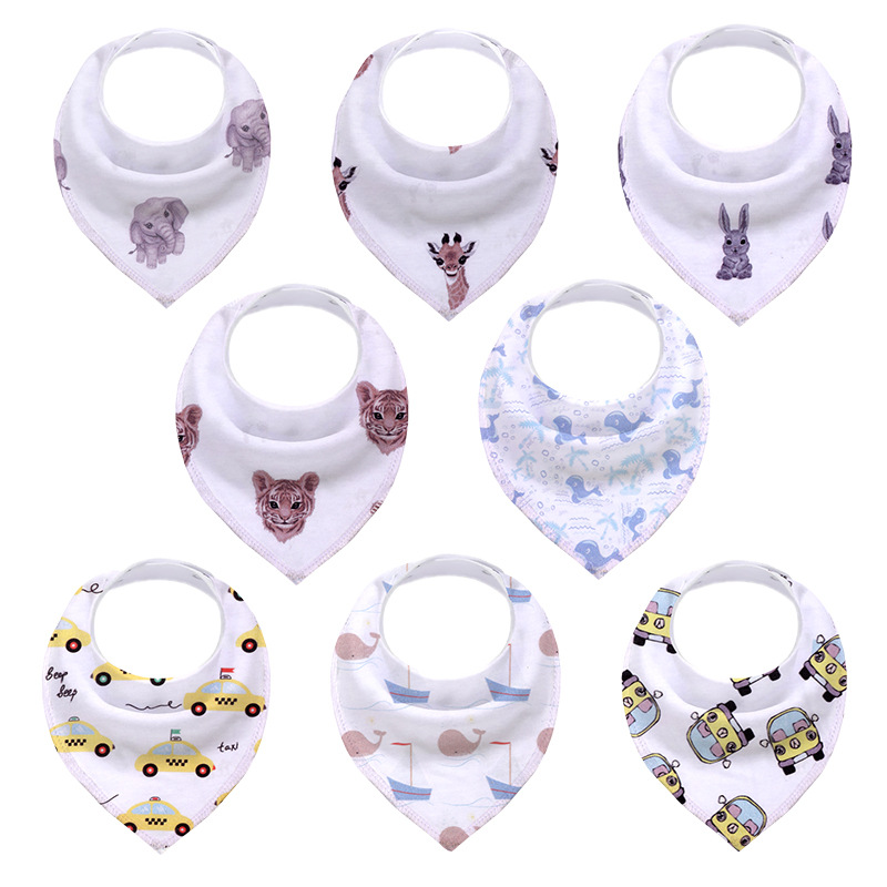 European And American Bibs Waterproof Pure Cotton Fleece Double Layer Baby Triangle Towel Maternal And Child Supplies Spring And Autumn Bibs