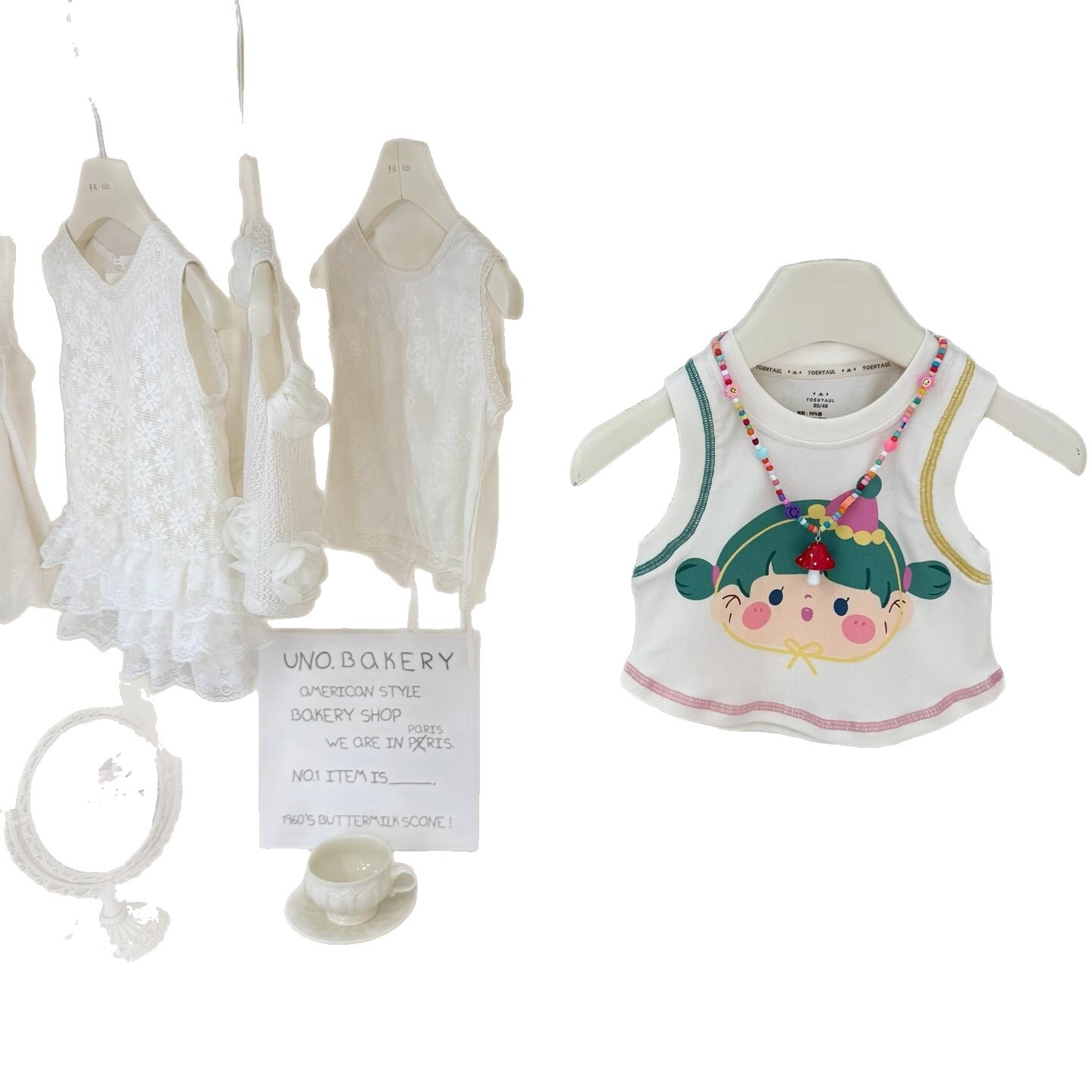 Xianning siete ropa para niños verano niñas chaleco de algodón 2025 nuevo verano niños dulce y fresco dibujos animados camiseta sin mangas marea